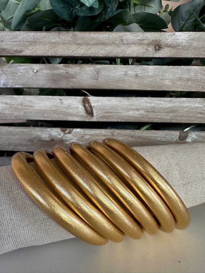 Bracciale Rigido in Legno Golden - Accessori Moda Donna Made in Italy