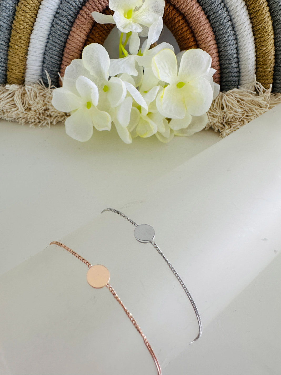 Bracciale Simply Dot Argento 925 e bagnato nell'Oro Rosa - Gioielli Argento Moda Donna Made in Italy