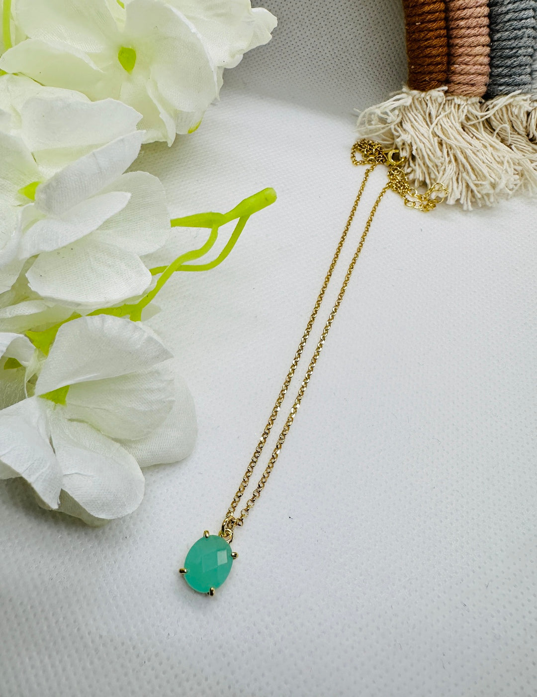 Collana Ocean Pietra Verde Acqua - Gioielli Argento Moda Donna Made in Italy