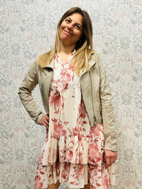 Giacca Chiodo Elastic Osni Ecru - Abbigliamento Donna Must Have