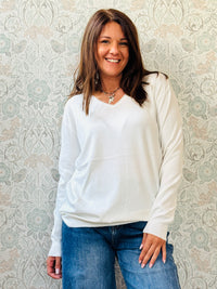 la valigia a pois Maglione Basic Scollo a V