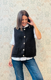 LVP cardigan senza maniche coffee