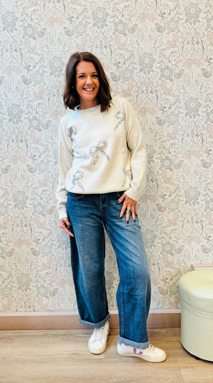 Maglione Fiocco Strass