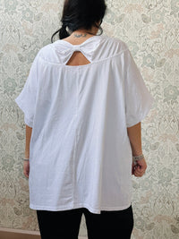 la valigia a pois T-shirt Manica Corta Fiocco Curvy