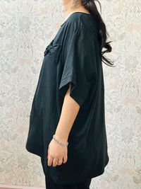 la valigia a pois T-shirt Manica Corta Fiocco Curvy