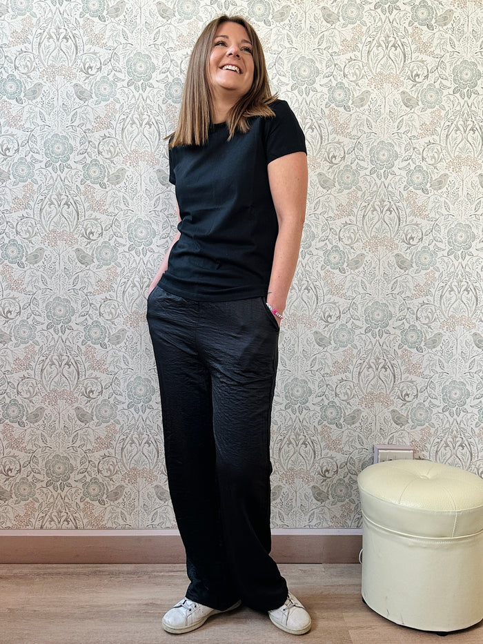 Pantalone Joggers Shiny Nero