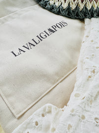 la valigia pois borsa canvas