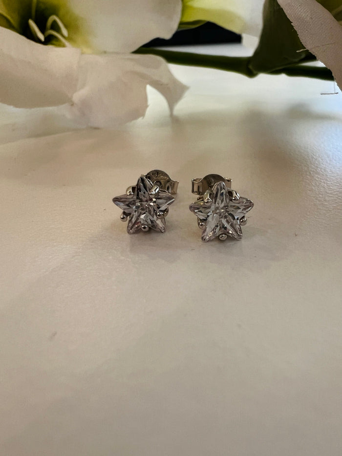 Orecchini Zircone Stella media - Gioielli Argento Moda Donna Made in Italy