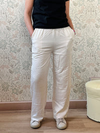 Pantalone Joggers Shiny Panna - Abbigliamento Donna Must Have