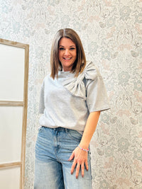 T-shirt Manica Corta Fiocco - Abbigliamento Donna Made in Italy Must Have