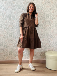 Abito Donna Chemisier Midi Caffè - Abbigliamento Must Have