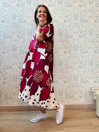 Abito Lungo Marisa Stampa Floreale - Abbigliamento Moda Donna Made in Italy