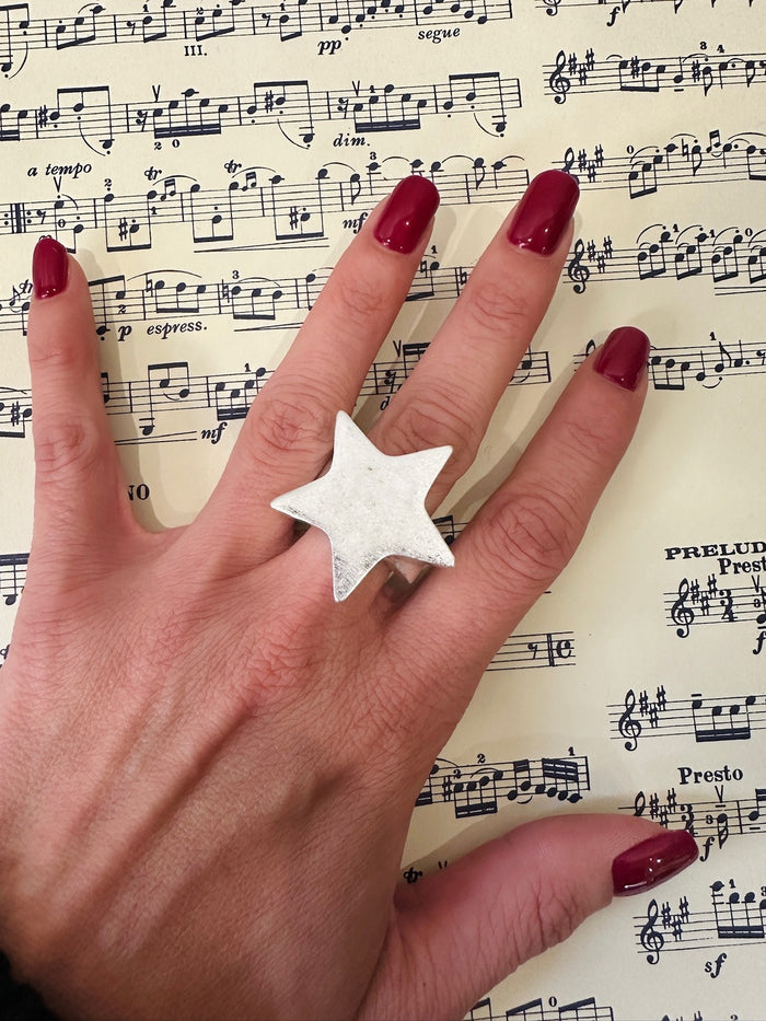Anello Stella Silver Alluminio - Accessori Moda Donna Artigianali Made in Italy