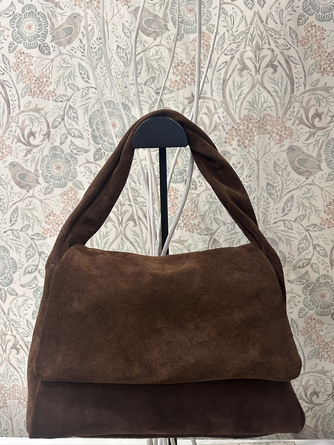 Bauletto Marrone Vera Pelle effetto Camoscio - Accessori Moda Donna Made in Italy Must Have