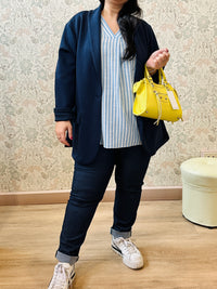 Blazer Donna Navy Curvy - Abbigliamento Moda Donna Made in Italy