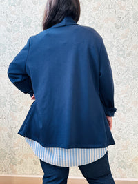 Blazer Donna Navy Curvy - Abbigliamento Moda Donna Made in Italy