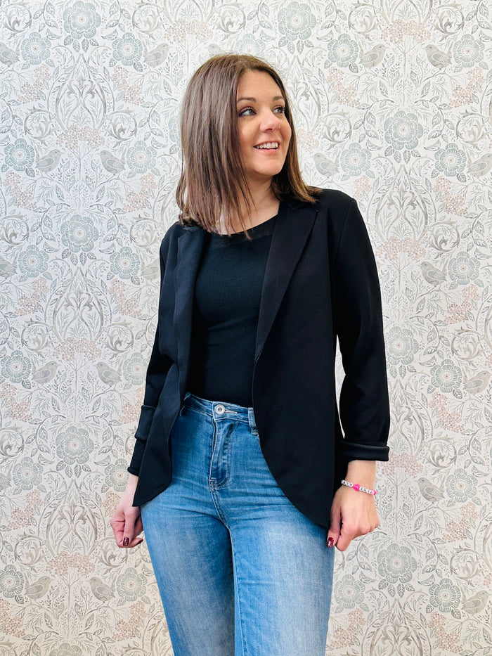 Blazer Donna Open Nero - Abbigliamento Must Have