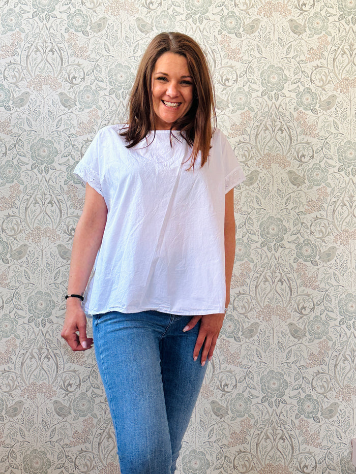 Blusa Donna Alice Bianca Sangallo - Abbigliamento Moda Donna Made in Italy