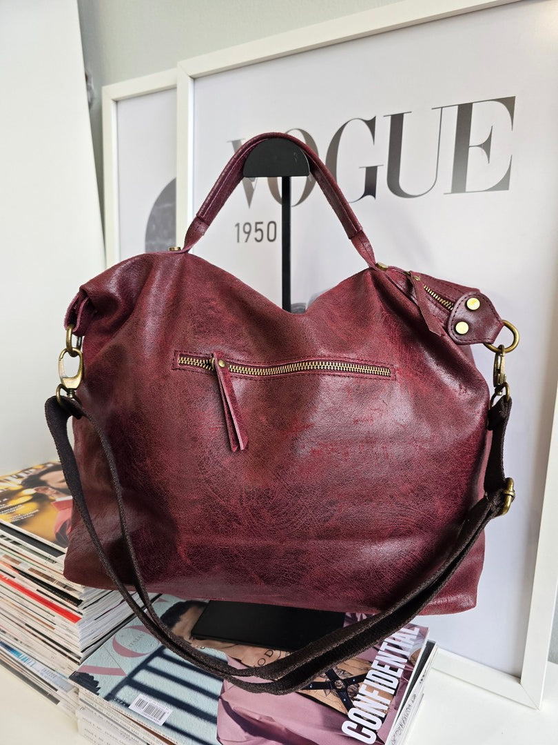 Borsa Cherry Vera Pelle Fiorentina effetto invecchiato Retro - Accessori Donna