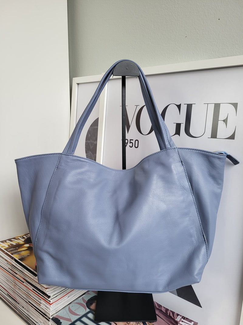Borsa Siena Azzurra Vera Pelle - Accessori Moda Donna Made in Italy 