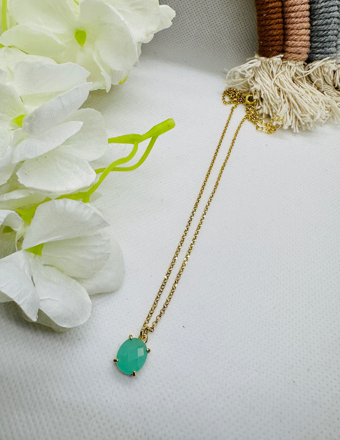 Collana Ocean Pietra Verde Acqua - Gioielli Argento Moda Donna Made in Italy 