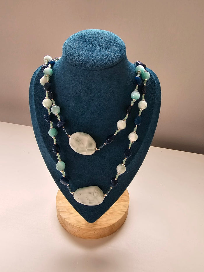 Collana Pietre Acqua - Accessori Moda Donna Made in Italy