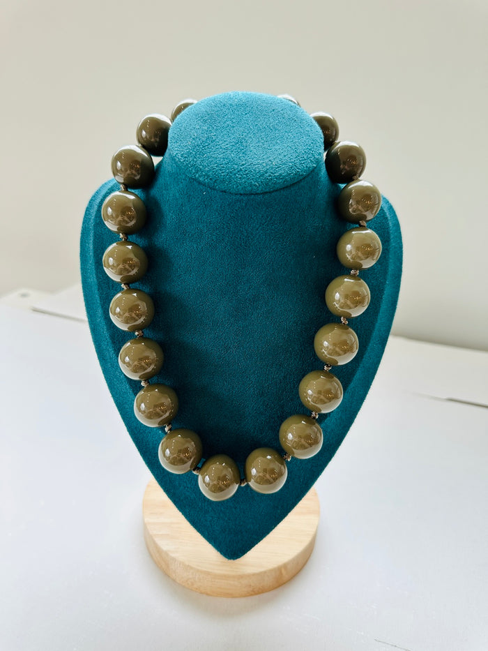 Collana Sfera Verde Militare - Accessori Artigianato Made in Italy 