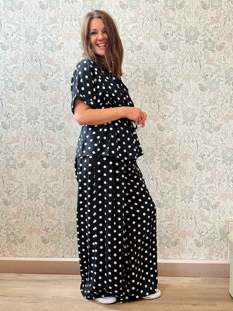 Completo Donna Sahariana Lucilla Pois - Abbigliamento Moda Donna Made in Italy