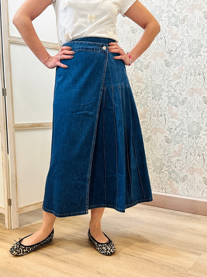 Gonna Lunga Portafoglio Jeans - Abbigliamento Donna Made in Italy Must Have