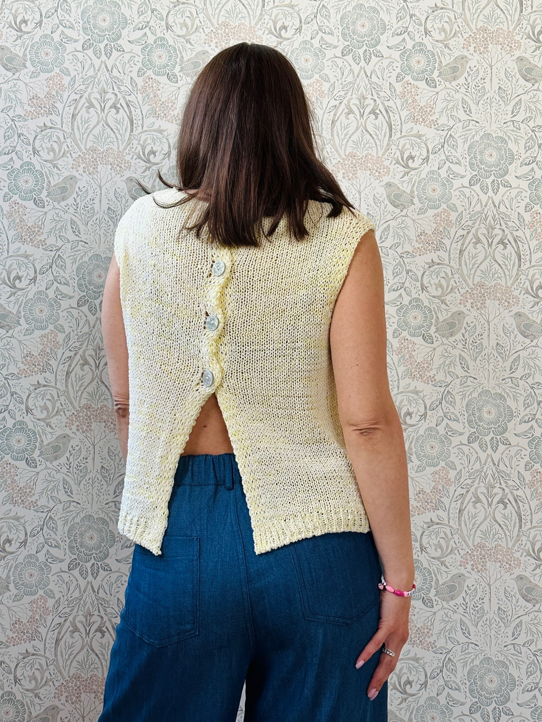 la valigia a pois Gilet Smanicato Tricot0