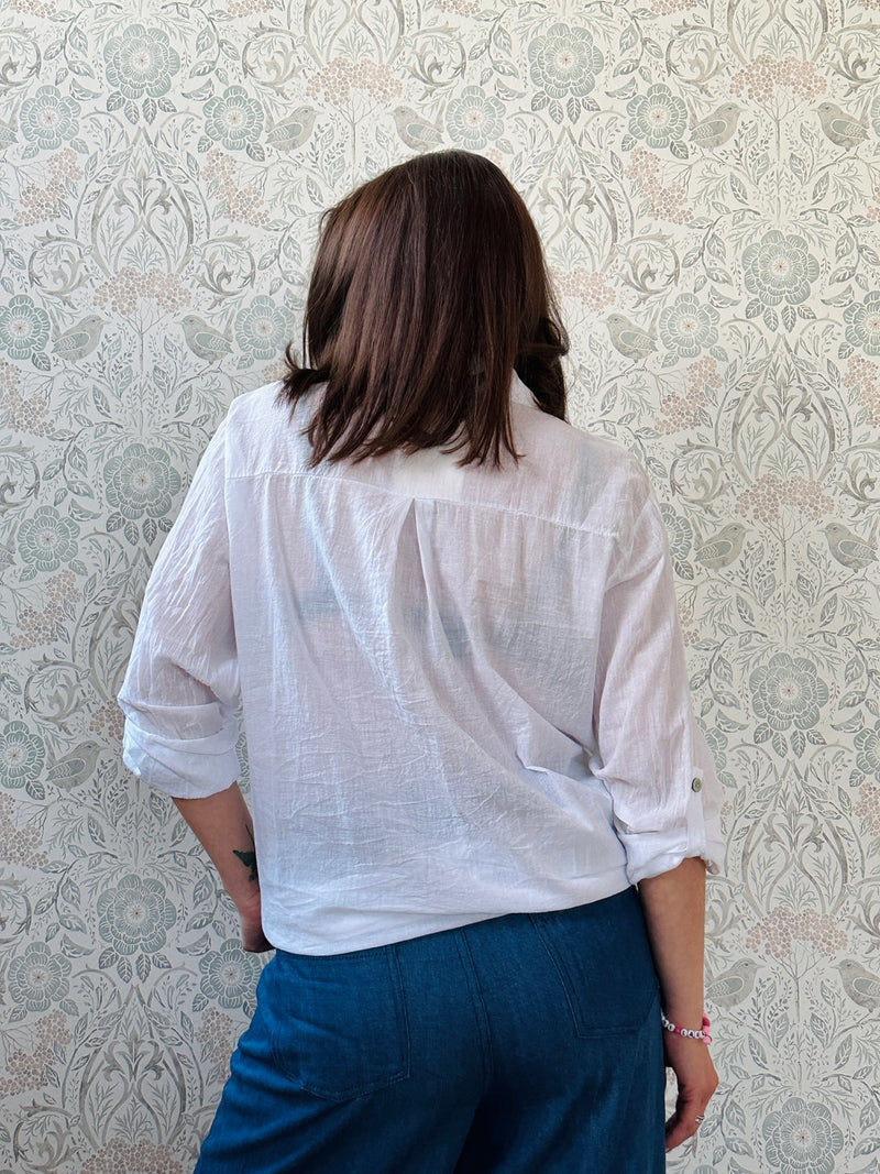 la valigia a pois Camicia Nodo