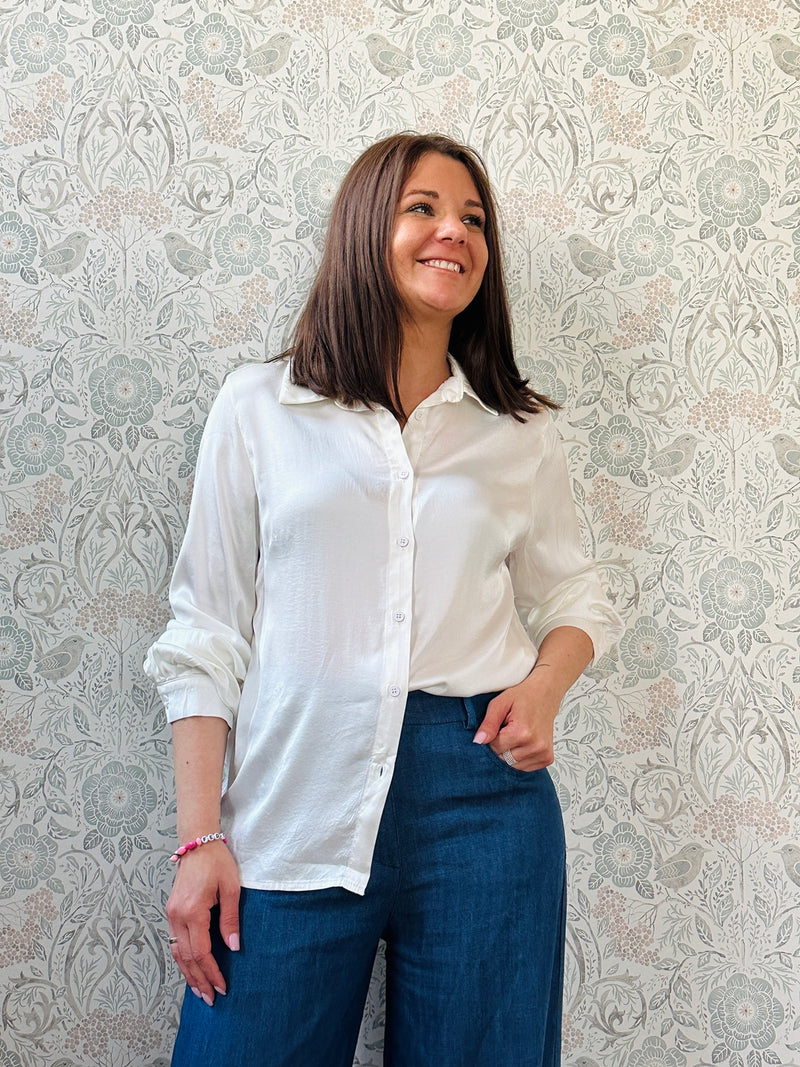 la valigia a pois Camicia Raso