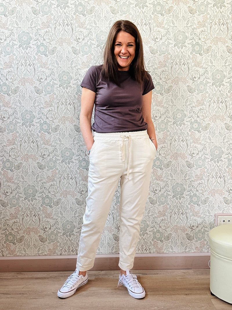 la valigia a pois Pantalone Joggers White