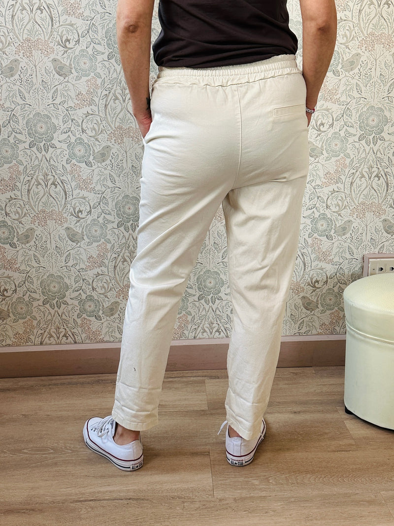 la valigia a pois Pantalone Joggers White