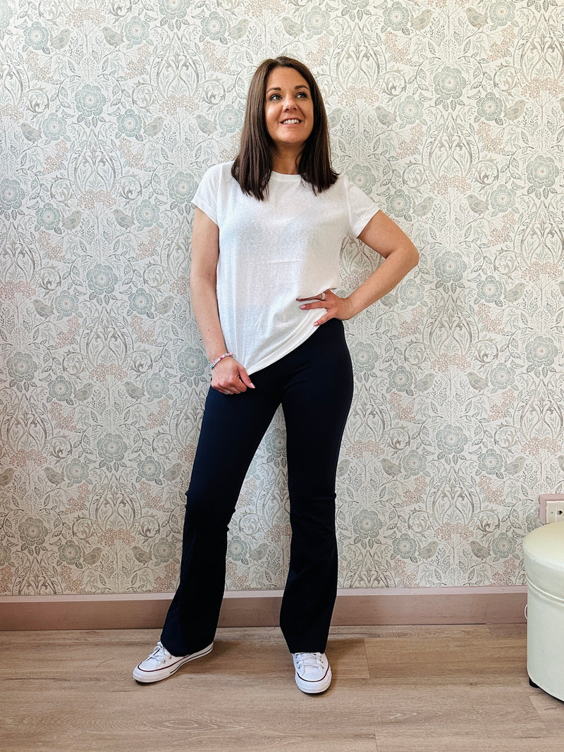 la valigia a pois Leggings Trombetta Blu