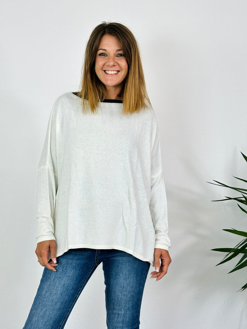 la valigia a pois maglione cashmere over