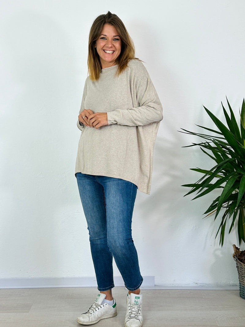 la valigia a pois maglione cashmere over