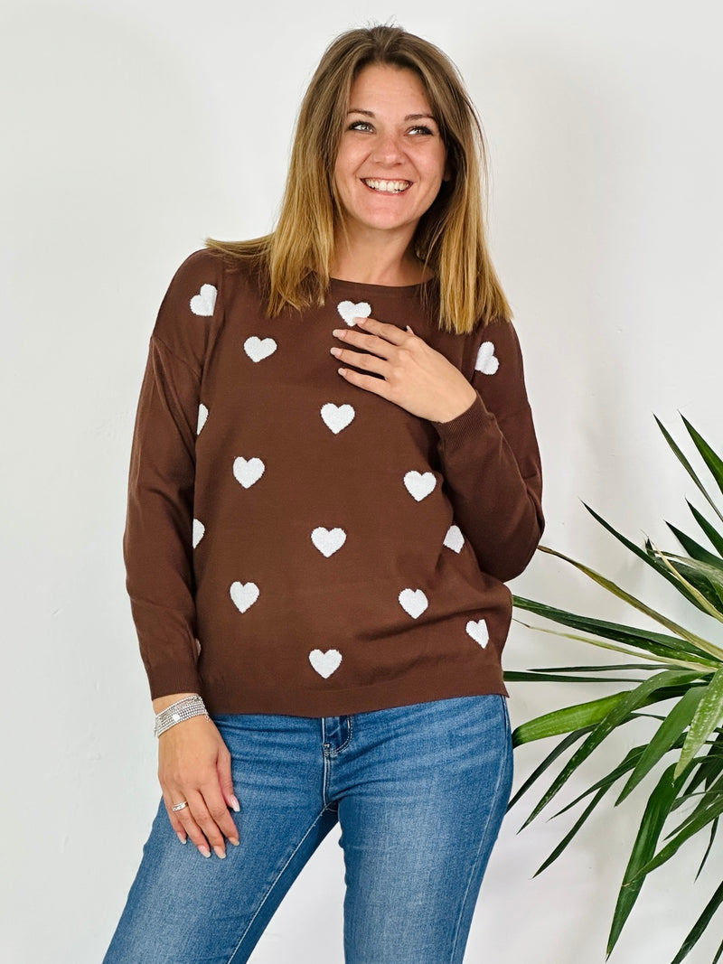 la valigia a pois Maglione Cuori