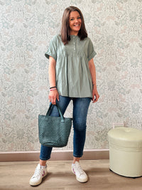 la valigia a pois Camicia Dress Manica Corta