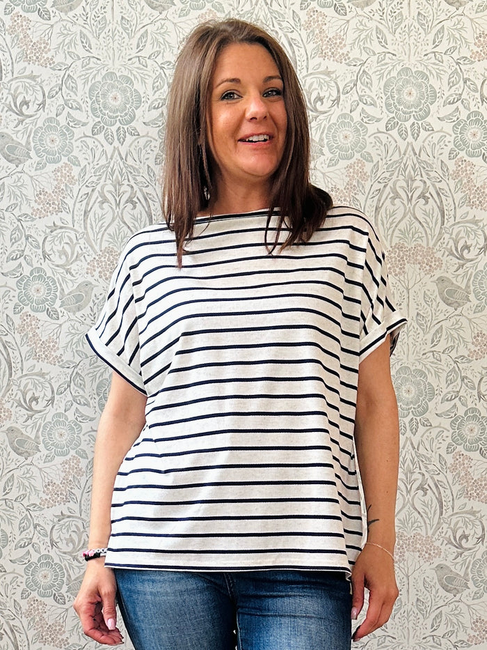 la valigia pois t-shirt manica corta terry