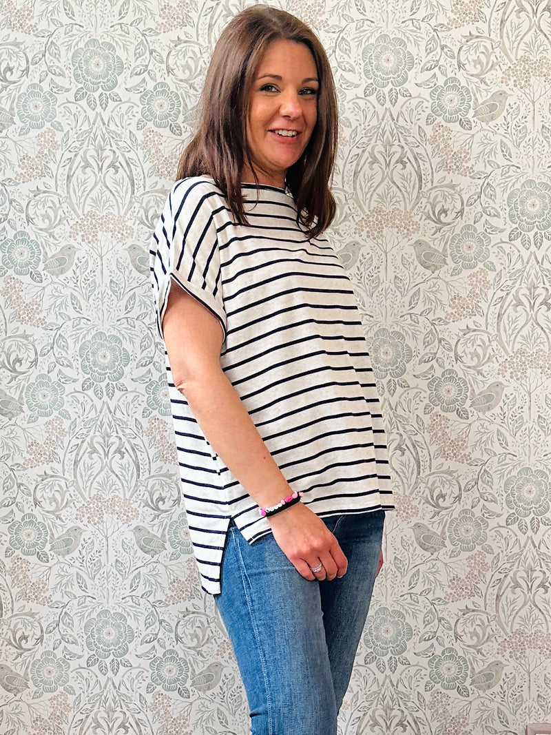 la valigia pois t-shirt manica corta terry
