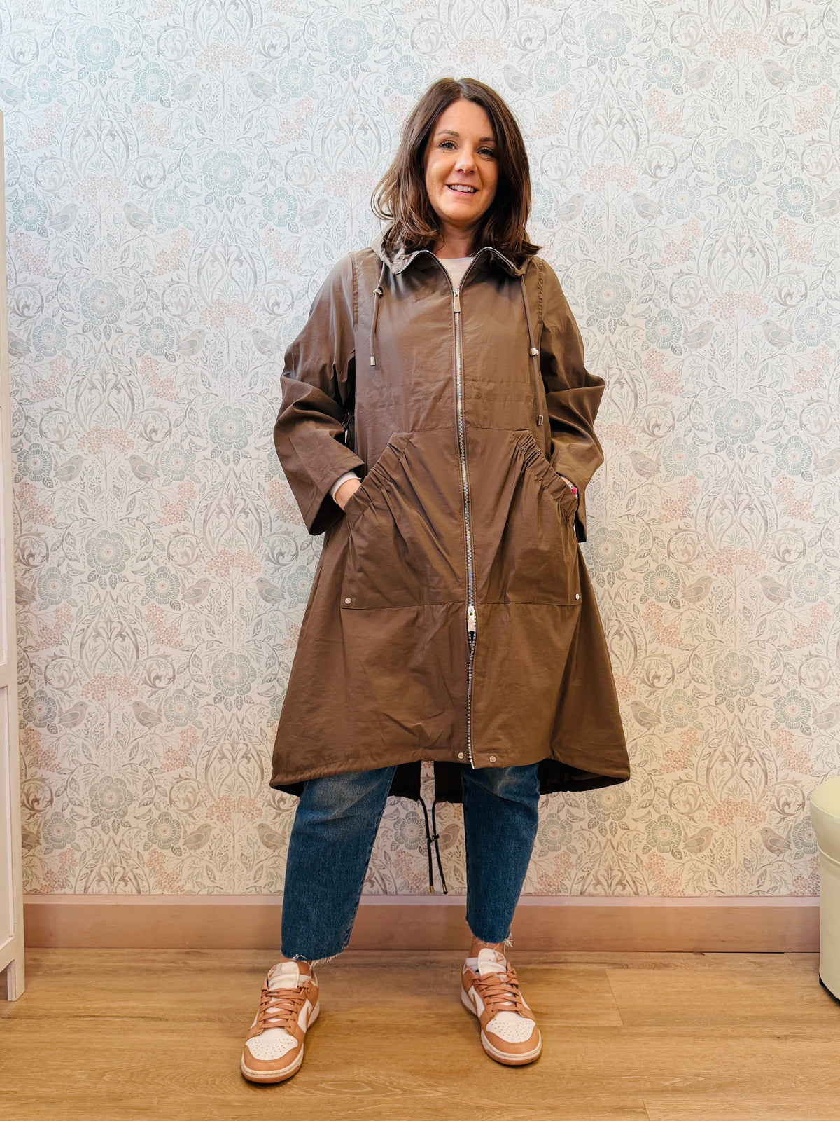 giacca lunga nuvola caffè