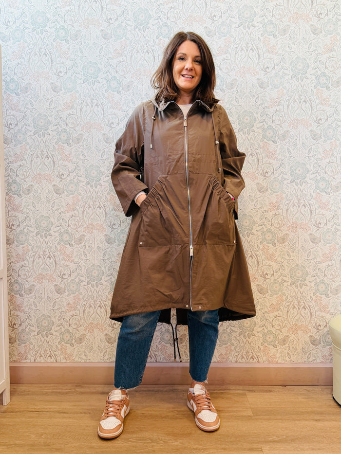 giacca lunga nuvola caffè