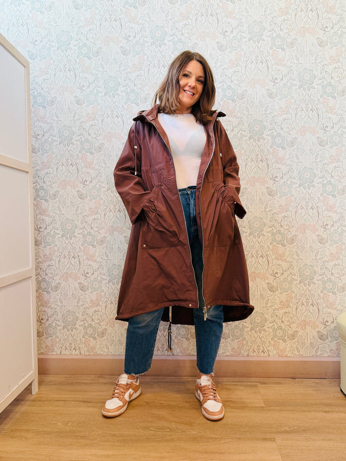 giacca lunga nuvola marrone