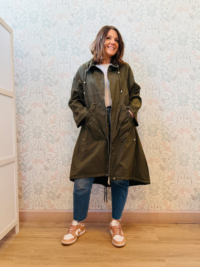 Giacca lungo nuvola militare