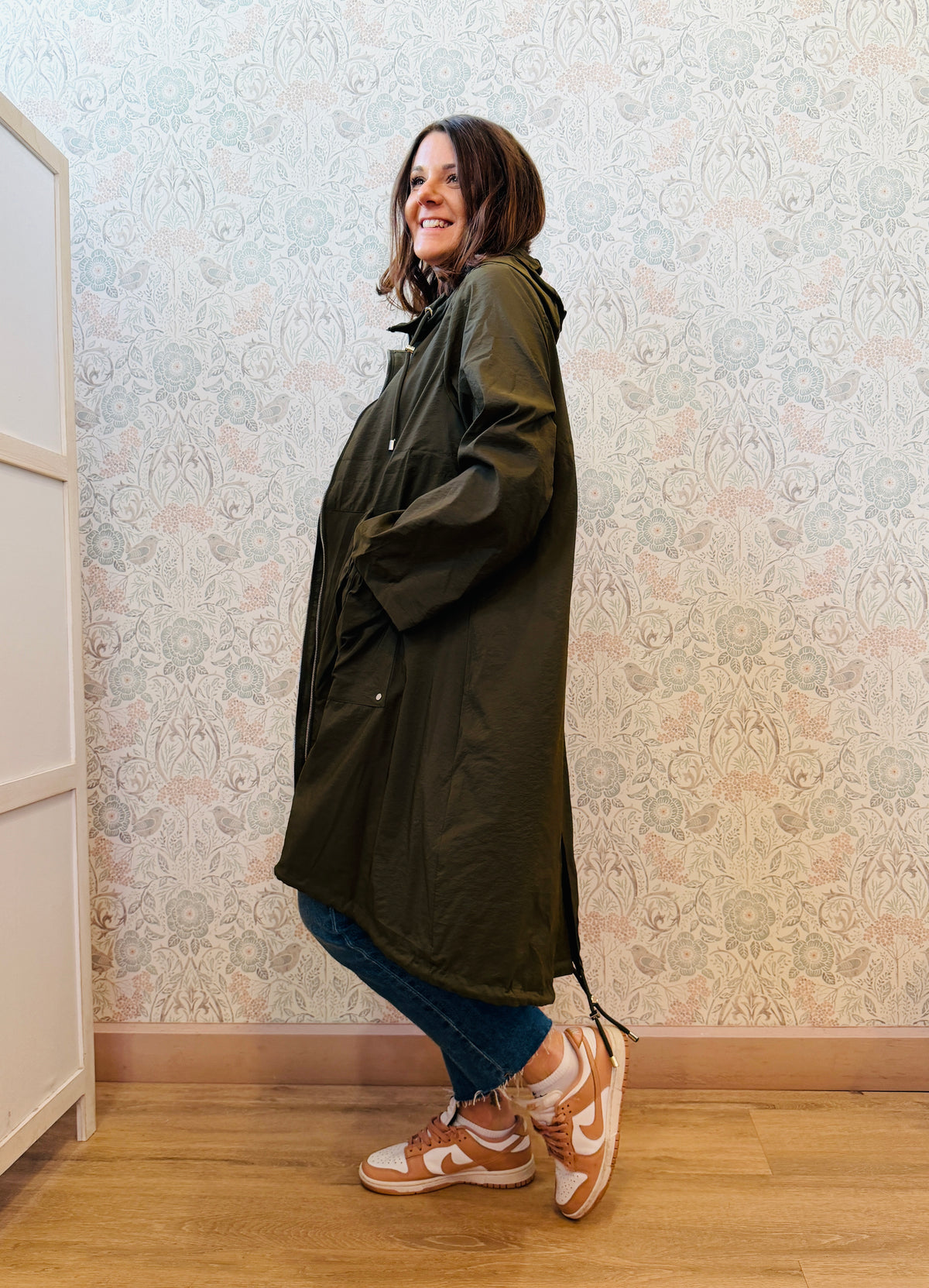 Giacca lungo nuvola militare