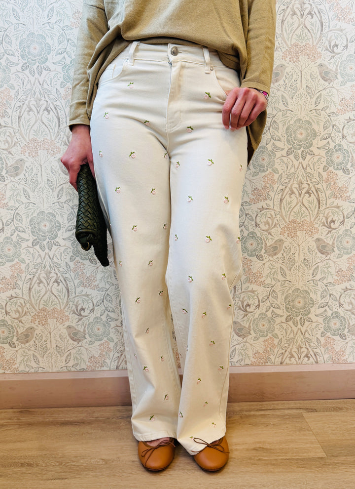 jeans palazzo roselline