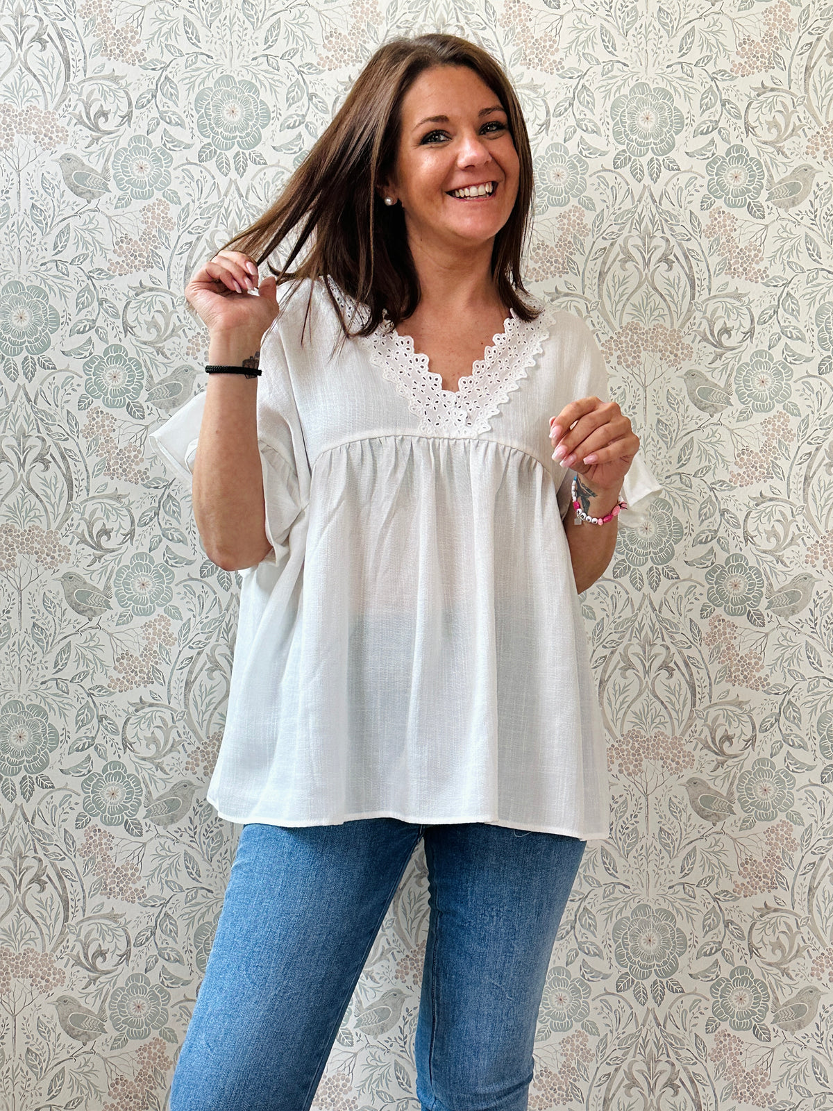 la valigia a pois Blusa Romantic