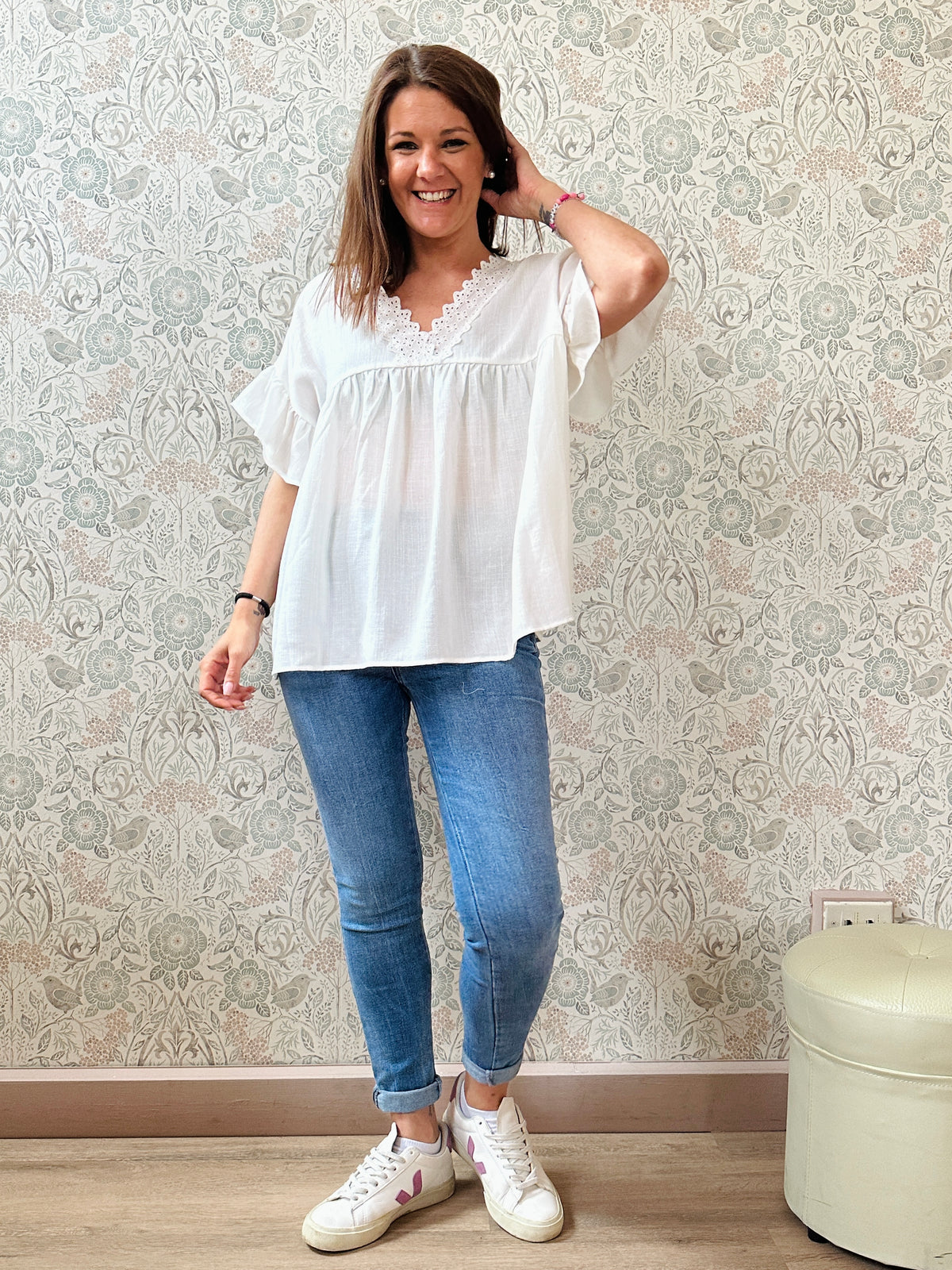 la valigia a pois Blusa Romantic
