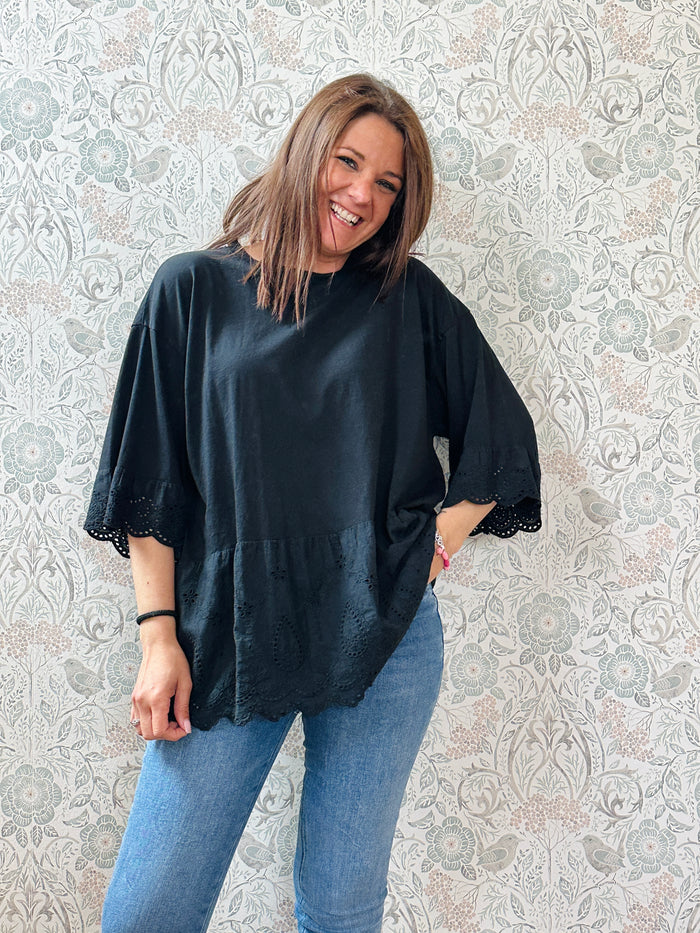 la valigia pois T-shirt manica 3/4 Betty